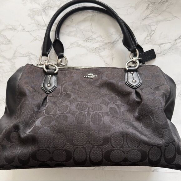 Coach Colette signature canvas leather satchel bag